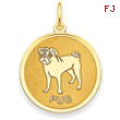 14k Pug Disc Charm