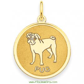 14k Pug Disc Charm