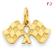 14k Racing Flags Charm