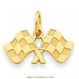 14k Racing Flags Charm