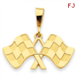 14k Racing Flags Pendant