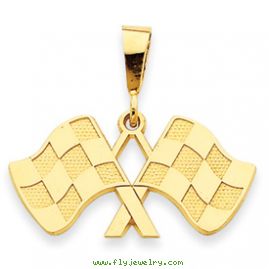 14k Racing Flags Pendant