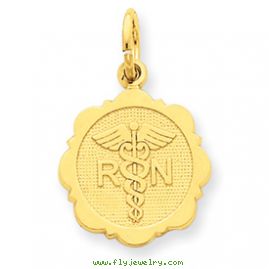 14k Registered Nurse Disc Charm