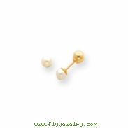 14k Reversible Cultured Pearl & Gold Bead Earrings