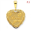 14k Reversible I Love You Heart Pendant