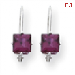 14k Rhodalite Garnet Diamond princess leverback earrin