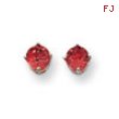 14k Rhodalite Garnet Diamond round stud earring