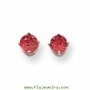 14k Rhodalite Garnet Diamond round stud earring