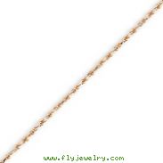 14K Rose Gold 1.5mm Diamond Cut Rope Anklet