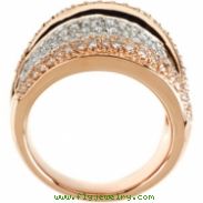 14K Rose Gold 2 14kr Rhodium Plated Diamond Ring  Diamond quality AA (I1 clarity G-I color)