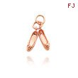 14K Rose Gold 3D Ballet Slippers Charm