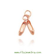 14K Rose Gold 3D Ballet Slippers Charm