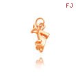 14K Rose Gold 3D Platform Sandal Charm