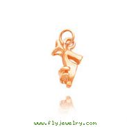 14K Rose Gold 3D Platform Sandal Charm