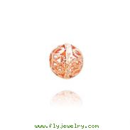 14K Rose Gold Diamond-Cut Filigree Ball Chain Slide