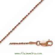 14K Rose Gold Diamond Cut Solid Rope Bracelet