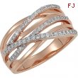 14K Rose Gold Diamond Ring With Rhodium Plating