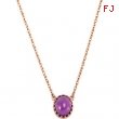 14K Rose Gold Genuine Amethyst Necklace