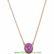 14K Rose Gold Genuine Amethyst Necklace