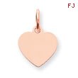 14K Rose Gold Heart Disc Charm