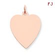 14K Rose Gold Heart Disc Charm