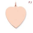 14K Rose Gold Heart Disc Charm