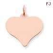 14K Rose Gold Heart Disc Charm