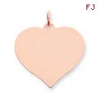 14K Rose Gold Heart Disc Charm