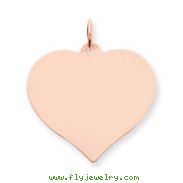 14K Rose Gold Heart Disc Charm