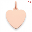 14k Rose Gold Heart Disc Charm