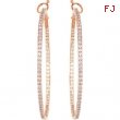 14K Rose Gold Pair 2 Diamond Hoop Earrings