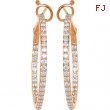 14K Rose Gold Pair Diamond Hoop Earrings