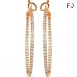 14K Rose Gold Pair Diamond Hoop Earrings