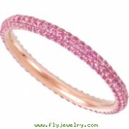 14K Rose Gold Pink Sapphire Eternity Band