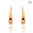 14K Rose Gold Polished Tapered J-Hoop Wire Earrings
