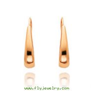 14K Rose Gold Polished Tapered J-Hoop Wire Earrings