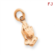 14k Rose Gold Praying Hands Charm