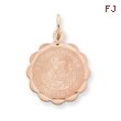 14K Rose Gold Saint Christopher Medal Charm