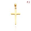 14K Rose Gold Solid Cross Pendant