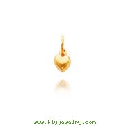 14K Rose Gold Solid Polished 3D Small Heart Charm