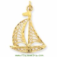 14k Sailboat Charm