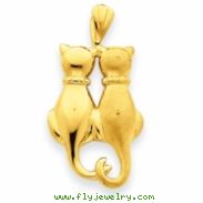 14k Satin & Polished Cats Pendant