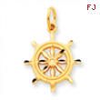 14k Ships Wheel Charm