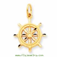 14k Ships Wheel Charm