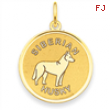 14k Siberian Husky Disc Charm