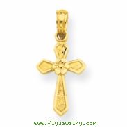 14K Small cross with Flower Pendant