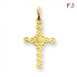 14k Small Polished Cross Charm