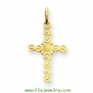 14k Small Polished Cross Charm