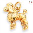 14k Solid 3-Dimensional Poodle Charm