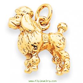 14k Solid 3-Dimensional Poodle Charm